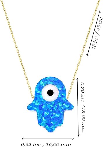 Miniatura 3 de 14k Solid Gold Turquoise Evil Eye Necklace Delicate October Birthstone Jewelry Opal Gold Pendant Necklace Birthstone Necklace in 14k Gold 14k