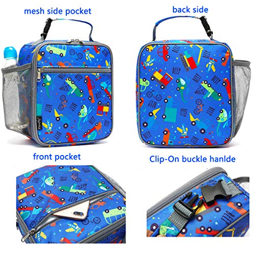 Flowfly Kids Lunch Box Insulated Soft Bag Mini Cooler Back To School Thermal Meal Tote Kit For Girls, Boys, Car #TOP3