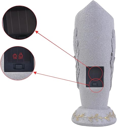 Miniatura 9 de Jarrón de cementerio de luz solar con alas de ángel y cruz con estacas extraíbles, regalo para los amantes perdidos, decoraciones de cementerio