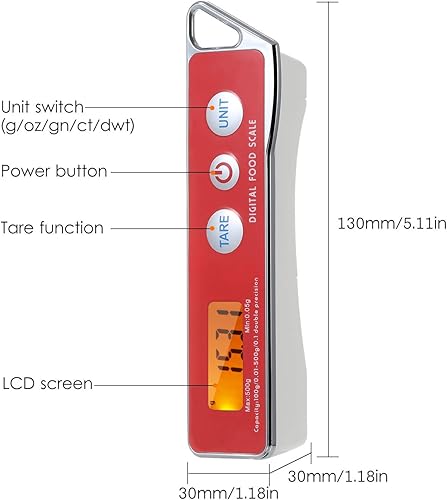Miniatura 5 de Báscula de cuchara, escala digital de cuchara medidora electrónica, báscula de cuchara de cocina para el hogar, báscula de alimentos con función de