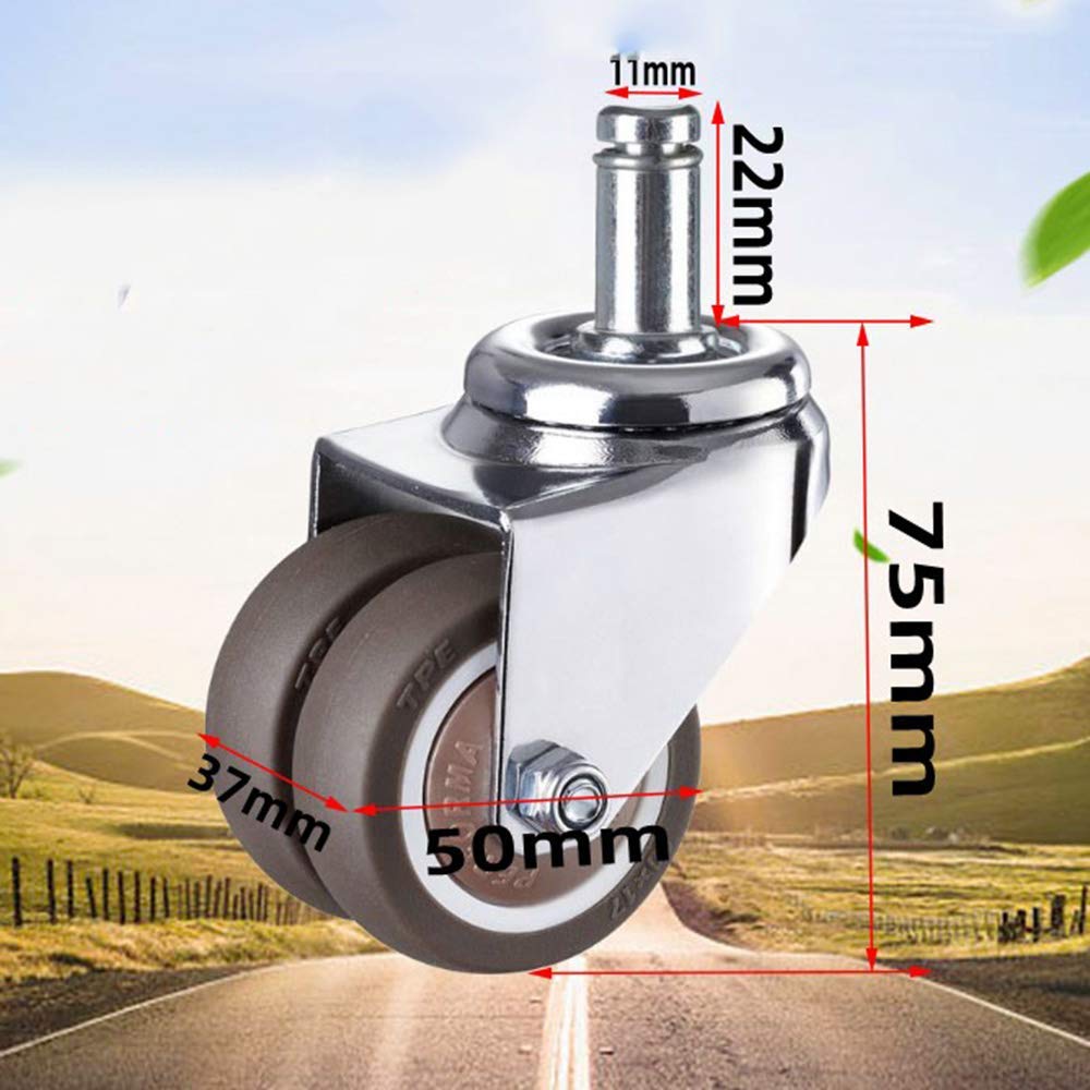 Kółka jezdne o dużej wytrzymałości, kółka jezdne 38 mm/50 mm, wózek sklepowy, łóżeczko dziecięce, meble, pierścień osadczy ze stali nierdzewnej, 4 szt.