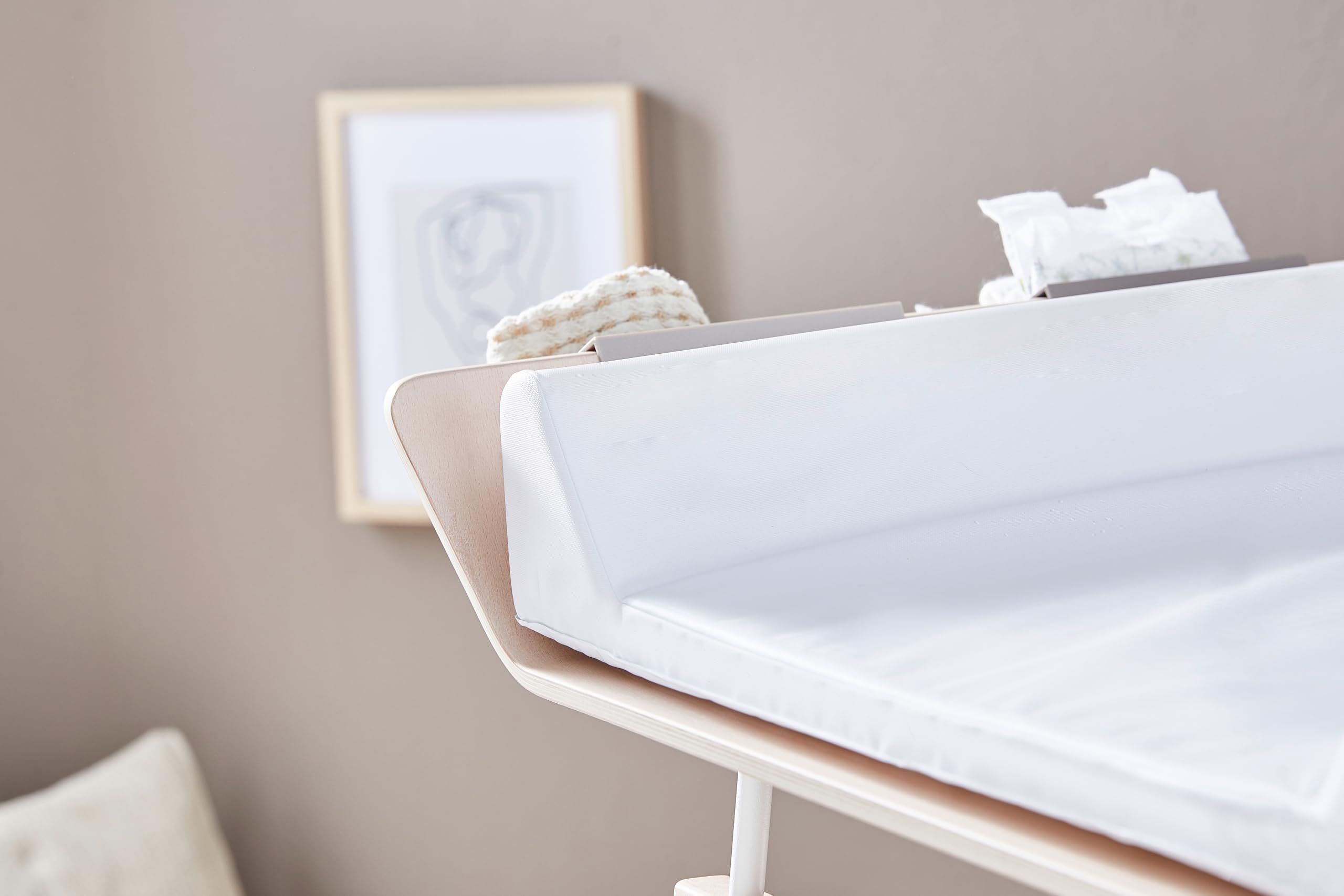 Rotho Babydesign Materassino fasciatoio con bordo rialzato 70x50x10cm Bianco