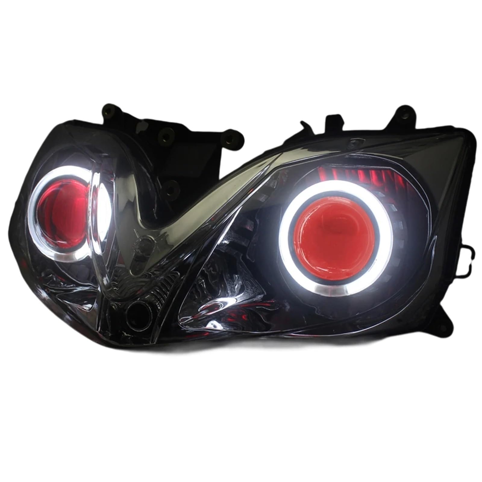 Dirt Bike przednie światła Pasuje do Honda CBR 600 F4i Sport 2001-2007 reflektor motocyklowy HID Led Head Light montaż lampy anioł diabelskie oczy Dziennej Dla(White Red)