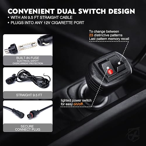 Miniatura 6 de Xprite Luces de advertencia estroboscópicas de emergencia 2 en 1 de alta intensidad con 32 LED para salpicadero de emergencia, luz intermitente para