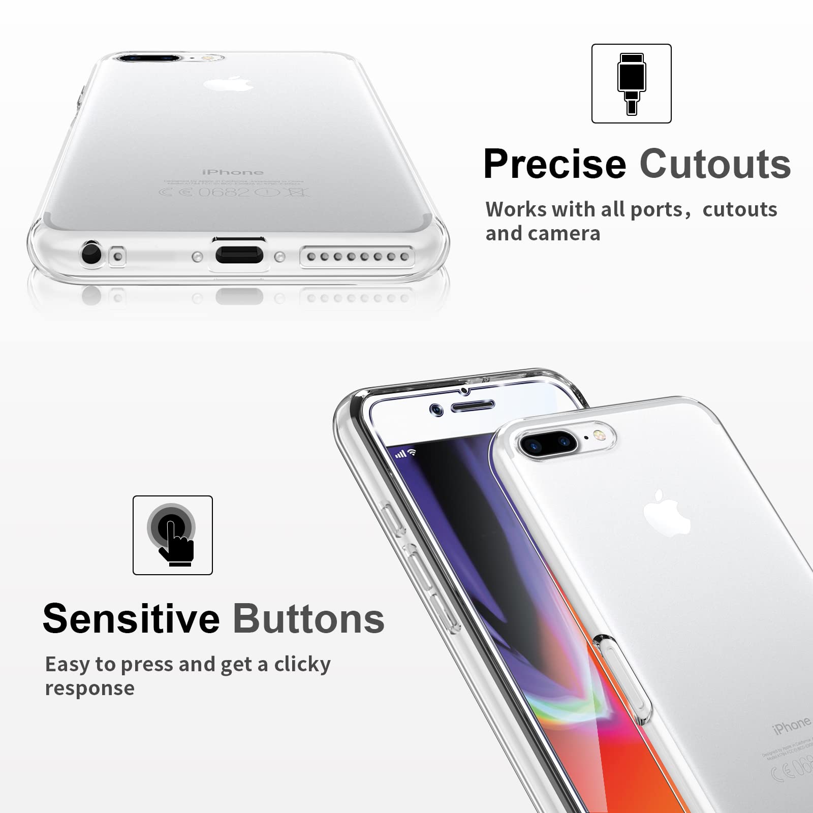 Vauki Coque Pour IPhone 8 Plus/iPhone 7 Plus Avec Verre