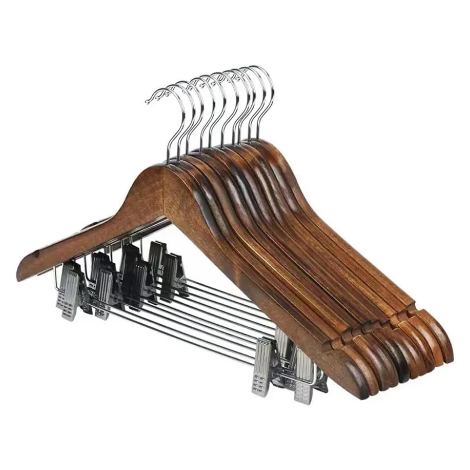 KFGISD, Wooden Hangers Wooden for Jacket/Skirt/Coat/Dress/Blouse ，Hangers(10pcs Vintage)