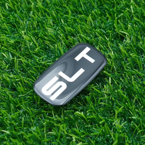 Image of Side Pillar Roof Cab Emblem Badge Nameplates Sticker Replacement for 2002-2007 inchSLT 2Pc (Black Chrome)