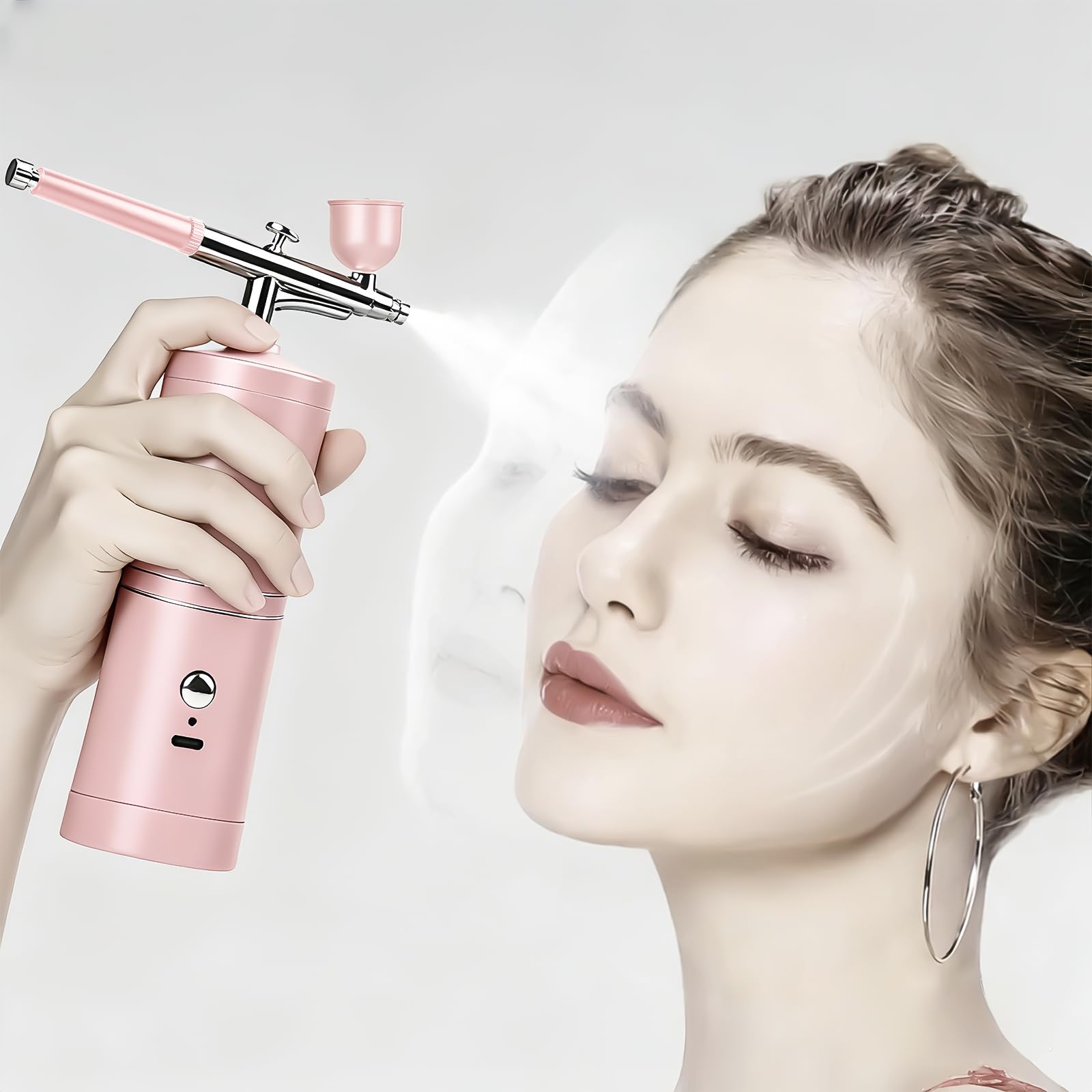 Kit aérographe portable avec compresseur - Kit de compresseur d'air portable - Kit aérographe sans fil avec compresseur - Mini aérographe portable double action pour peinture, tatouage, nail