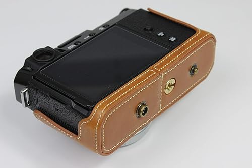 Miniatura 6 de BolinUS - Funda X-E4, hecha a mano de piel sintética para cámara Fujifilm, Fuji X-E4, XE4, XF, lente F2.8, versión de apertura inferior + correa