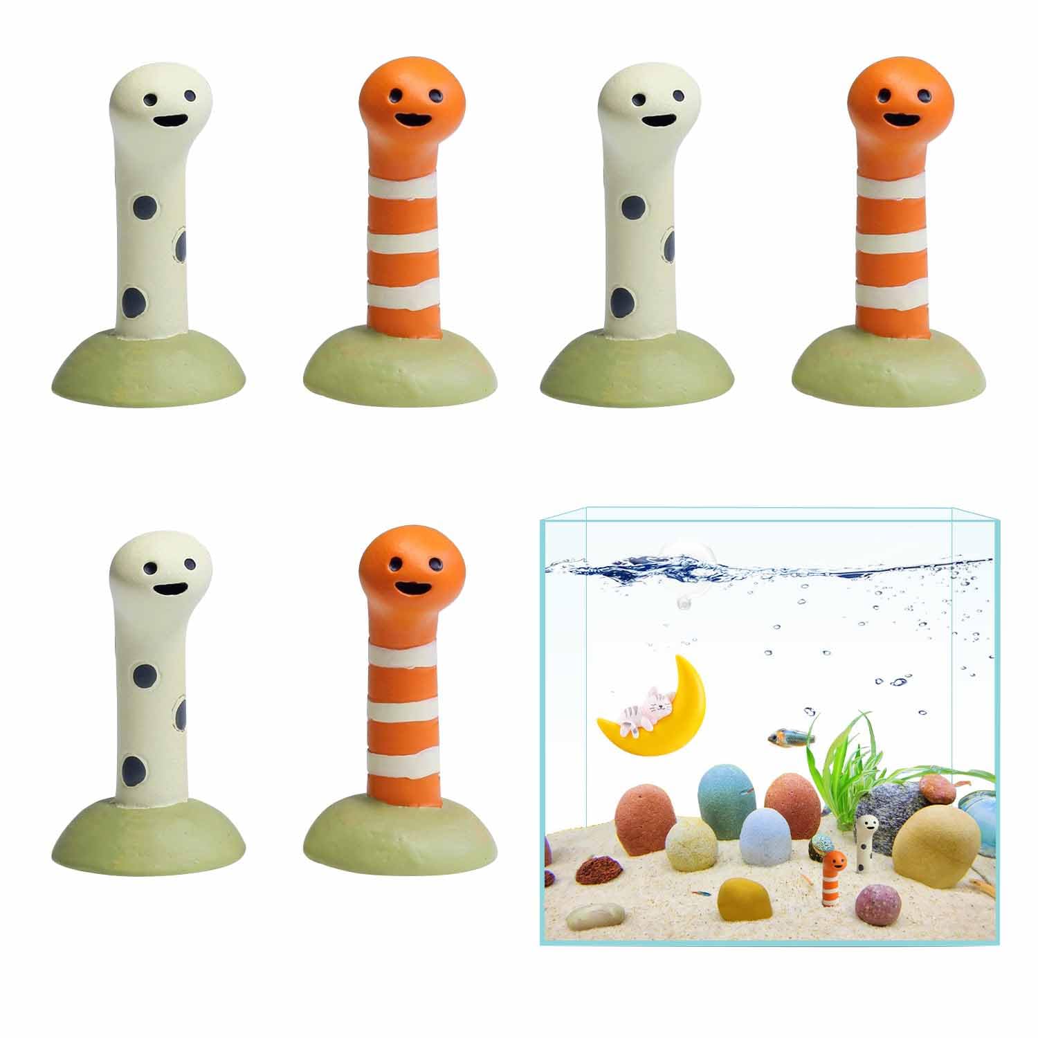 Picture of Amazon.com: Auswalar 6 PCS Fish Tank Accessories,Mini Aquarium ...