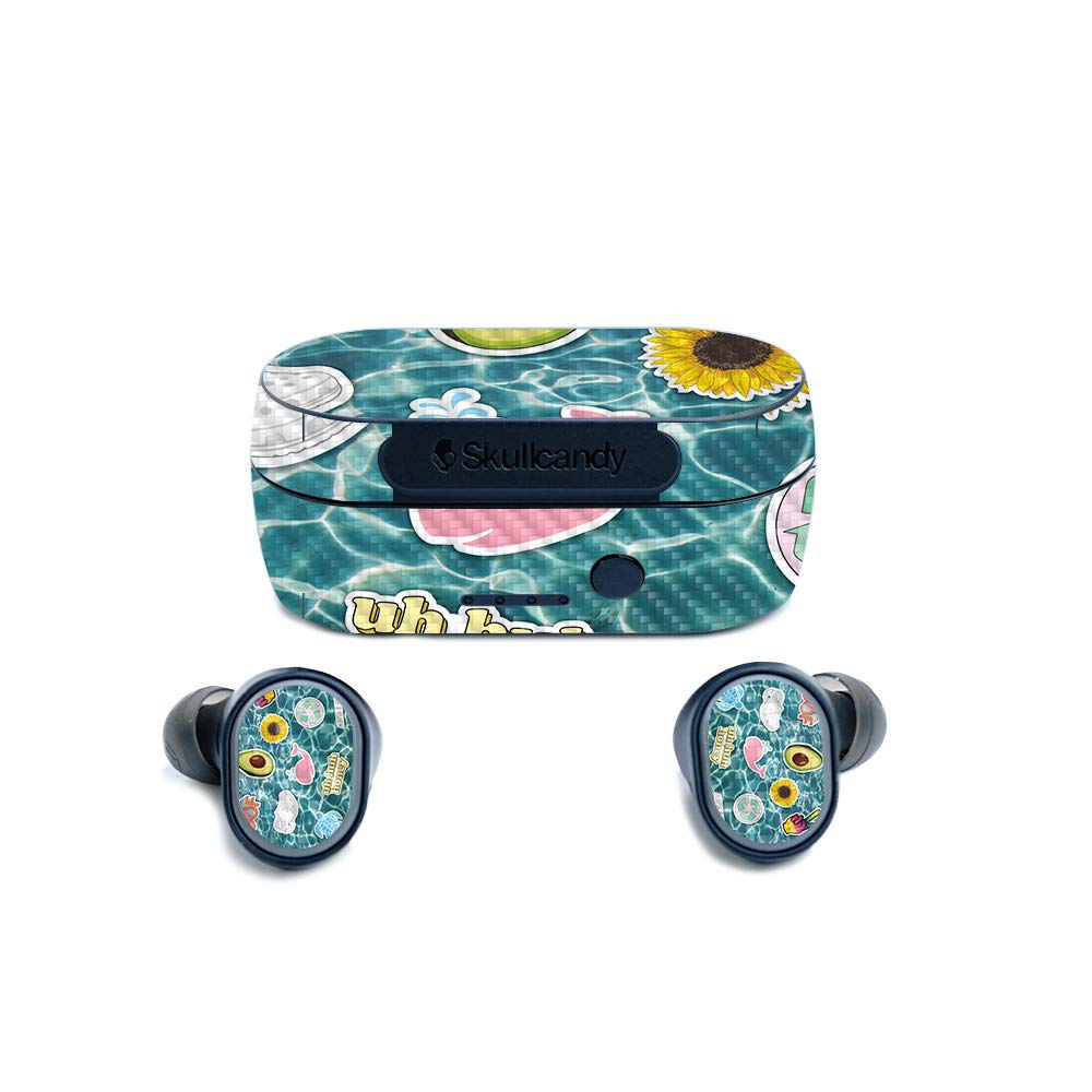 MIGHTY SKINS Carbon Fiber Skin for Skullcandy Sesh True Wireless Earbuds - VSCO Girl | Protective, Durable Textured Carbon Fiber Finish | Easy to Apply, Remove, and Change Styles | Made in The USA