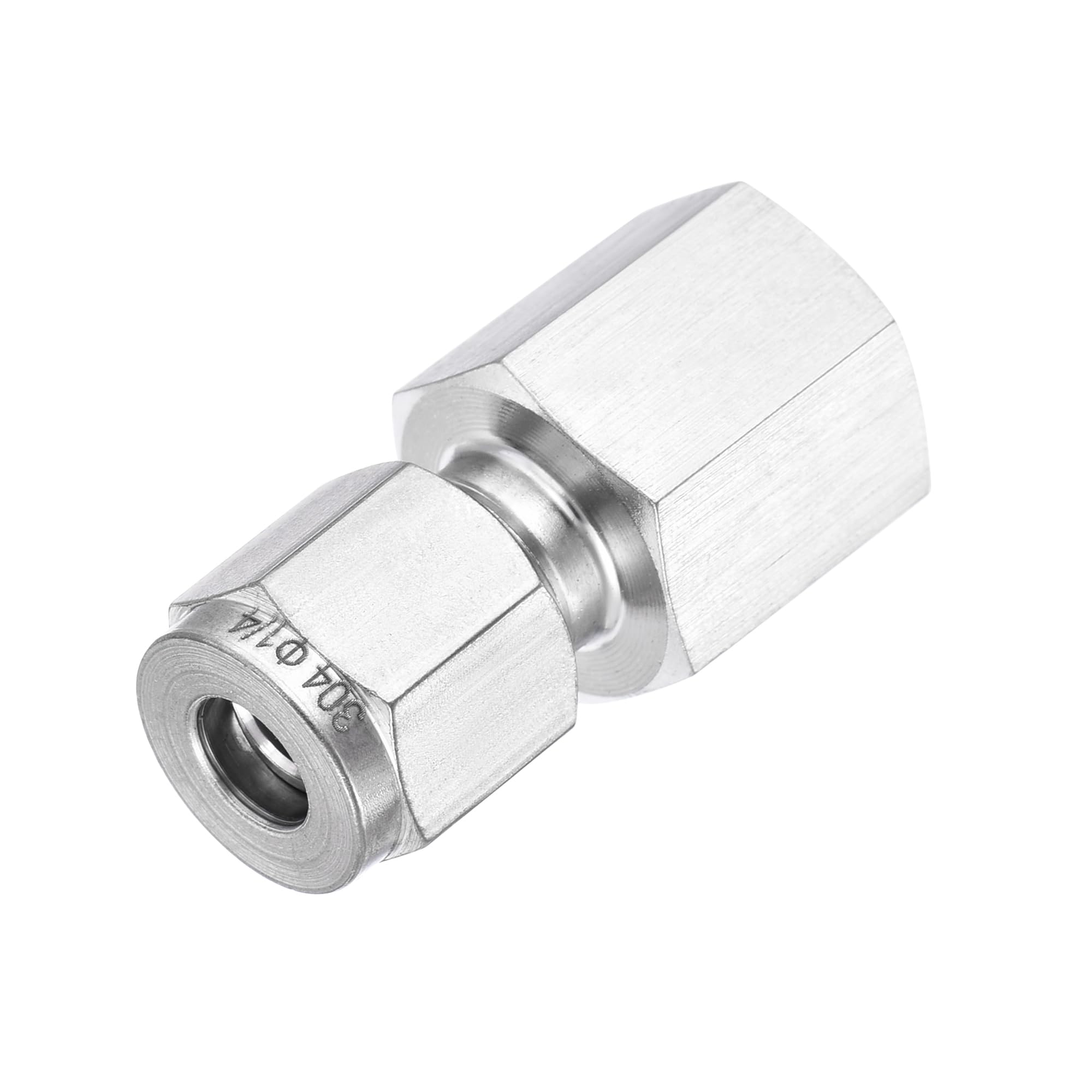 YOKIVE 2 Pcs Compression Tube Fitting, 1/4NPT Female Thread x 1/4" Tube OD Straight Coupling Adapter