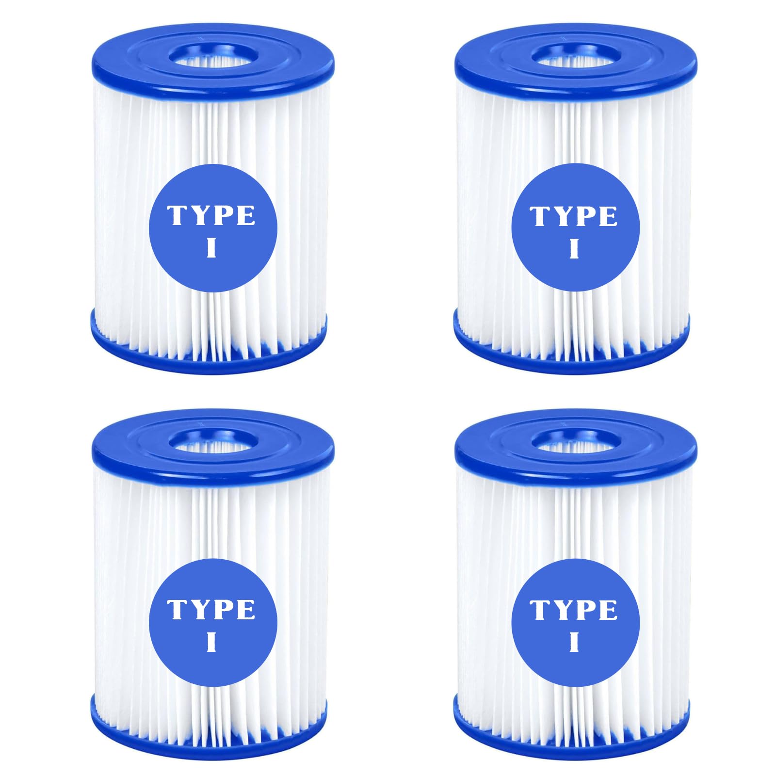 Type I Filter Cartridge for Bestway Swimming Pool, Replacement Filter Cartridge for Inflatable Swimming Pool, 3.1 x 3.5 Inch, Pack of 4-image-31