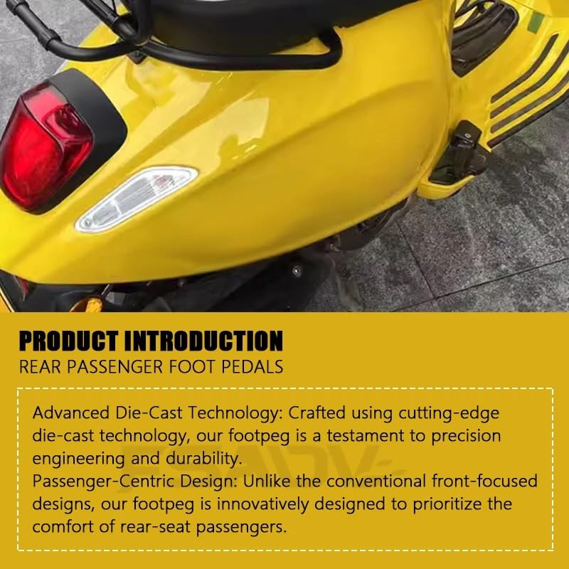podpórki kierowcy motocykl CNC aluminiowy tylny podnóżek pasażera podnóżek pedałów osłona / pasuje do VESPA SRPINT PRIMAVERA 150 (czarno-czerwony)