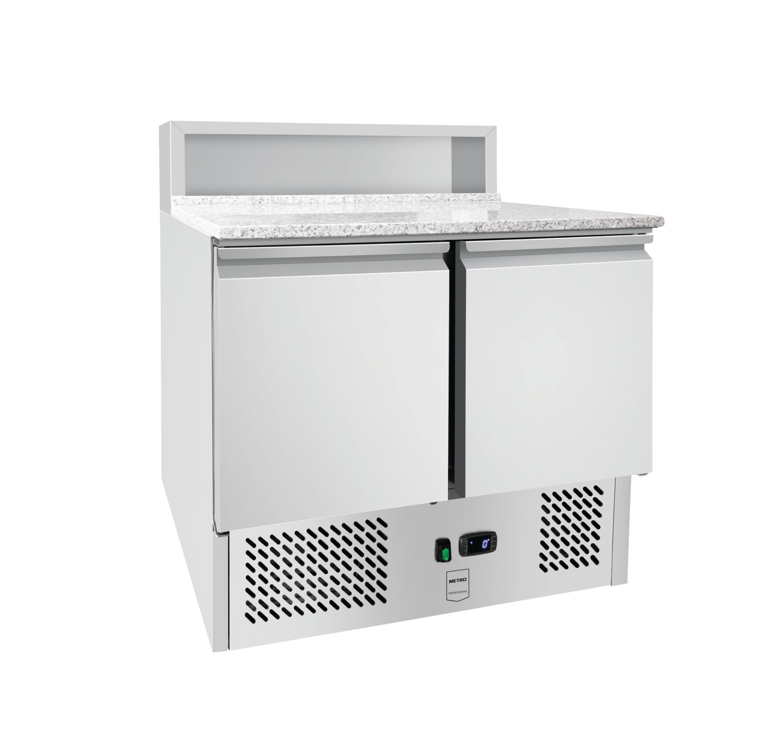 METRO Professional Mesa refrigerada para preparación de pizza GPS3600, acero inoxidable, con cajones frigorificos, 310 W, 286 L