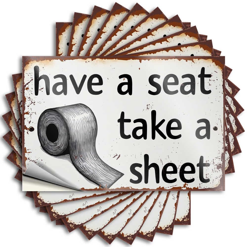 Country Room Decor, Tattoo Funny Tumbler Quote Stickers, Affirmation No Residue Decals for Luggage | Outside Party Favor Custom Take A Seat, Take A Sheet: Toilet Paper Humor(6X9CM)