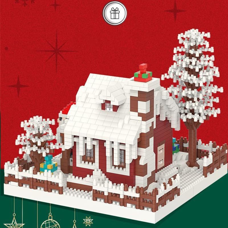 2301Pcs Christmas Architecture Micro Building Bricks Model Kit for Adults – Detailed Architectural Display Model – Ages 14+