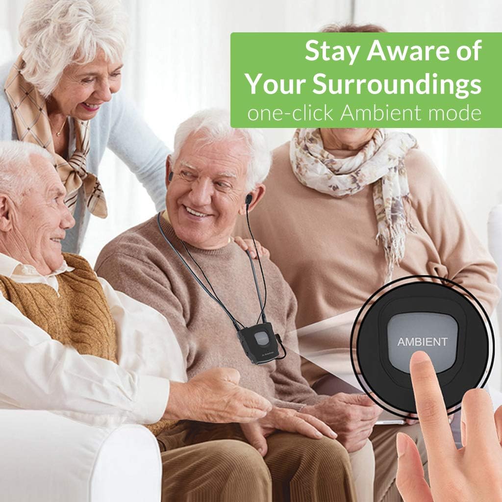 avantree 381 rx bunlde wireless headphones for tv watching enhanced tv dialogue clarity for senior left right balance adjustment ambient aware