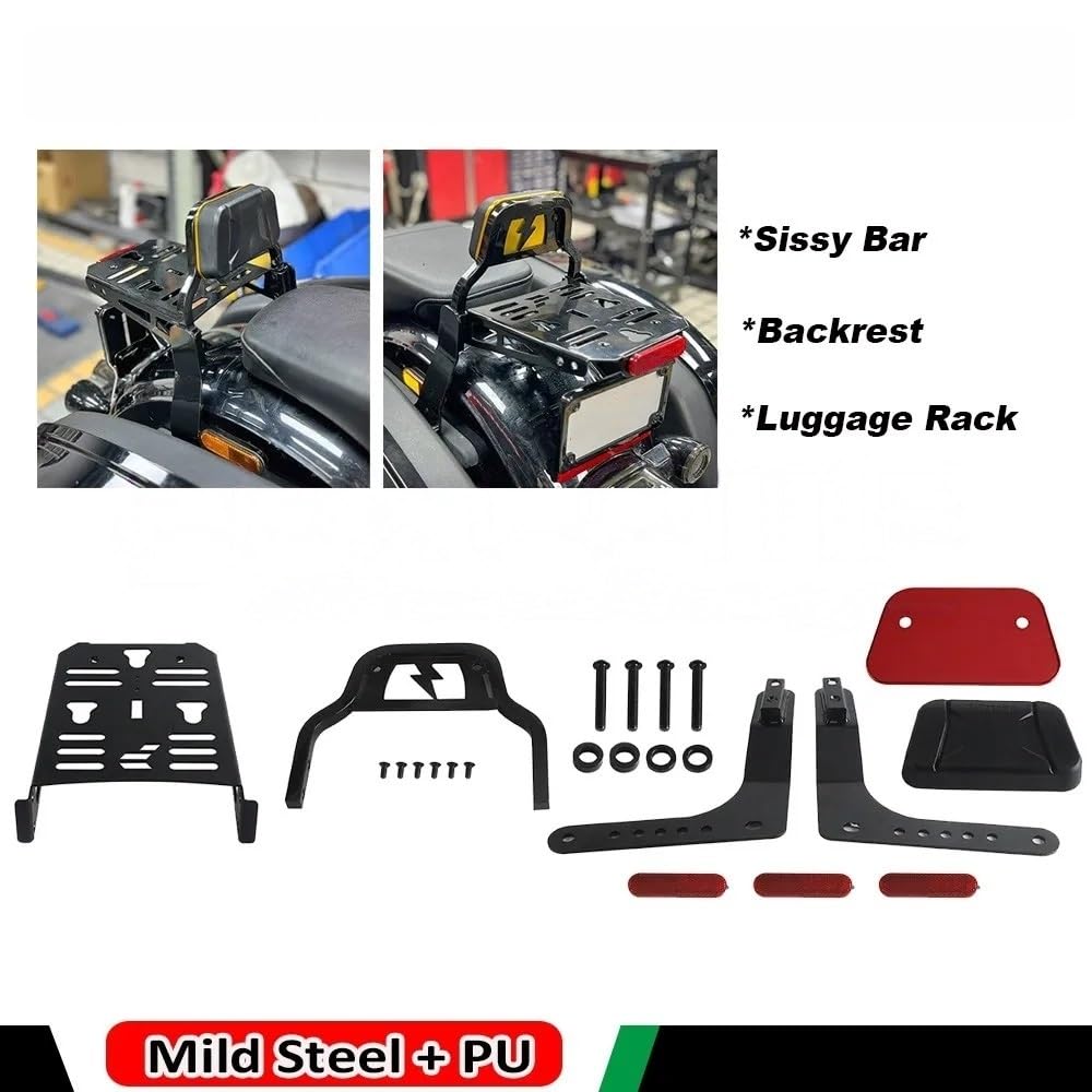 Oparcie pasażera do motocykla Mini pasuje do Harley Softail Low Rider S FXLRS 2020-2025 tył motocykla zdejmowane oparcie bagażnika Oparcie motocyklowe(Orange)