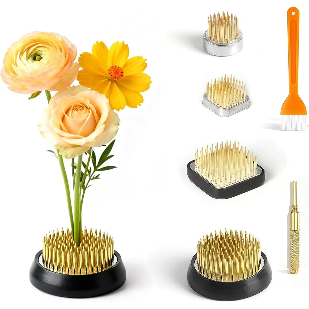 Porte-épingles pour fleurs DIY et kenzan : pack de 6 supports ronds/carrés