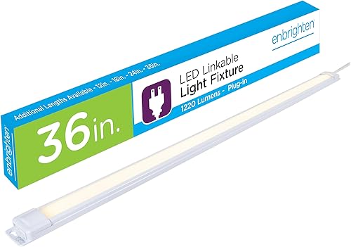 GE - Barra de luz LED fina de alta calidad para debajo del clóset, 12 pulgadas, enchufable, convertible a cable directo, enlazable, 38847,