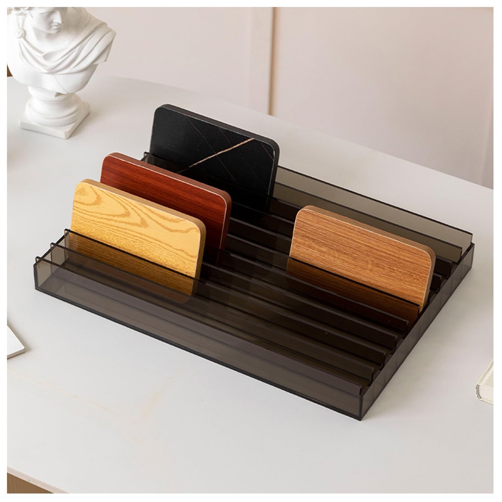 NQNFWCRJ Small Acrylic Tile Rack Floor Tile Display Stand for 30 Samples 10 Rows Floor Tile Display Rack for Building Material Samples Multi-Color