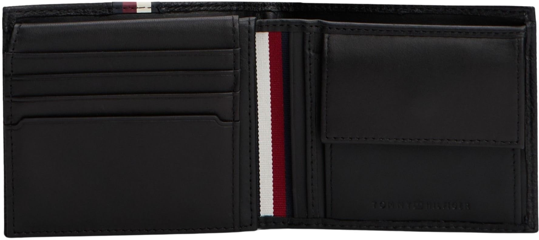 Tommy Hilfiger Herren Geldbeutel Flap and Coin aus Leder, Schwarz (Black), Einheitsgröße