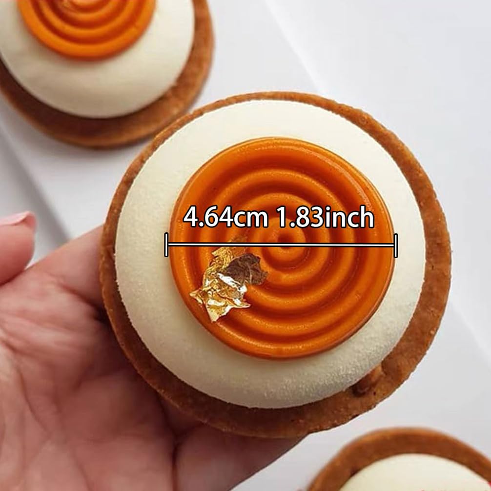 Set Di 2 Stampi In Silicone Rotondi A Forma Di Disco Tourbillon: 14 Cm E 7,6 Cm, 8 Cavità Totali Per Torte, Cioccolato E Sapone - 2