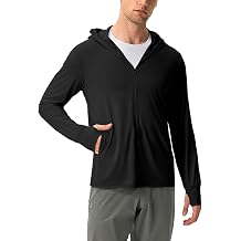 Sukany Men's UPF 50+ Sun Protection Hoodie Lightweight Athletic UV Jacket Running Thin Zip Up Outdoor Hiking Long Sleeve SPF Shirt with Thumb Holes