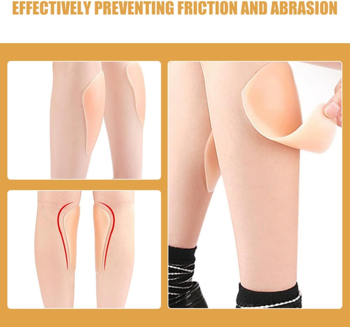 2 Pair Leg Shape Corrector Pads Silicone Seamless Adhesive | Soft Comfort Protection, Travel and Sports Use, Friction Solution for Inner Thigh Contact