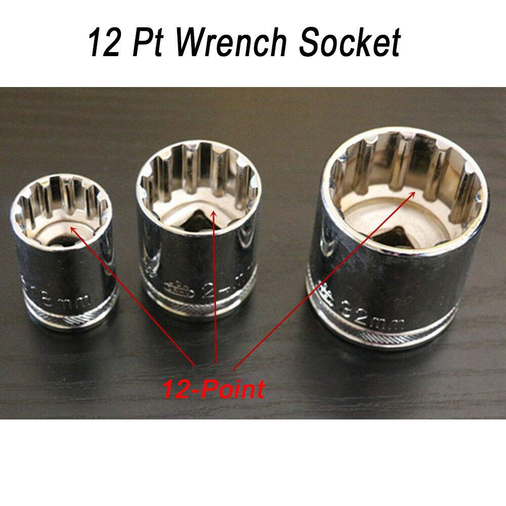 Silverline Steckschlüssel-Set 1/2 Antrieb – 12-teilig, Metrisch, 12pt, Verchromt
