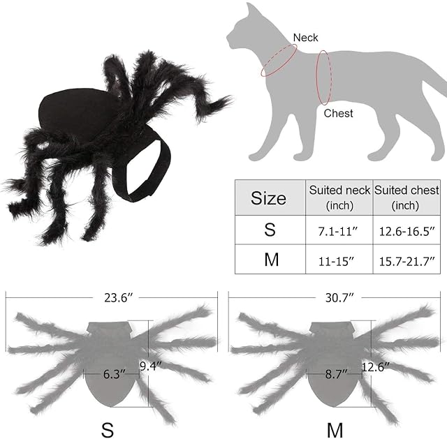 Foto 2 de 2 de BRONG - Disfraz de Halloween para gatos y perros pequeños, ajustable, para Halloween, cosplay, decoración…