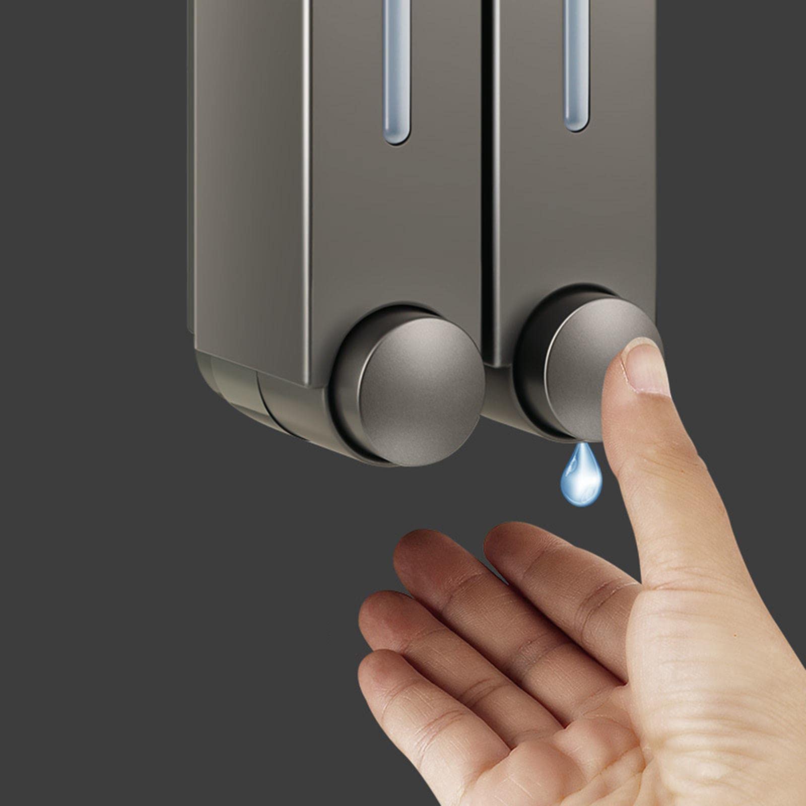 Dispensador de Jabón de Plástico para Montaje en Pared con Depósito, Ventana de Visualización. Ideal para Oficinas, Restaurantes, Aseos Y Baño,