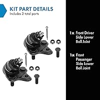 Vista 476 de TRQ, junta de rótula inferior delantera para el lado del conductor y del acompañante