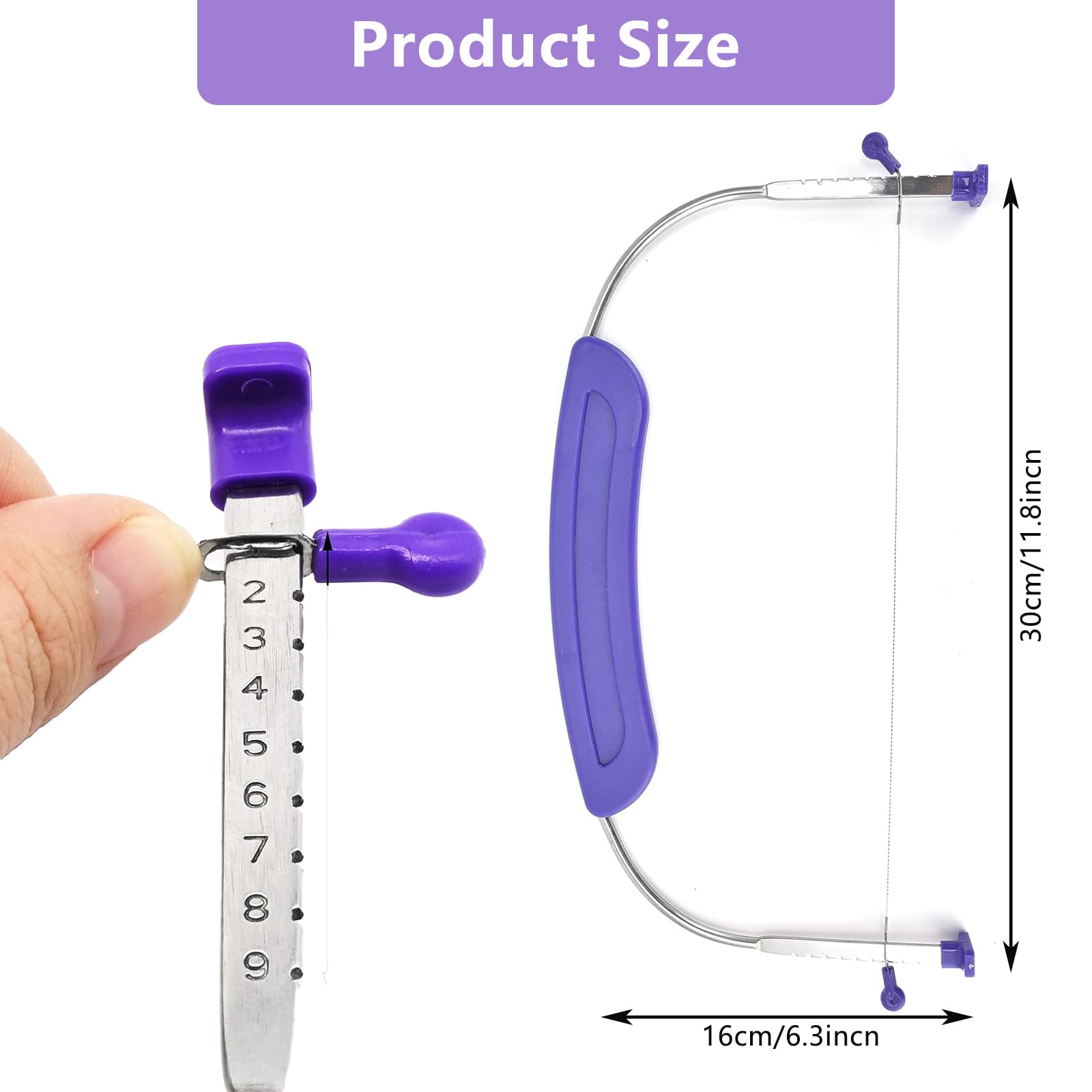 WNXBFO Adjustable Cake Leveller and Slicer, Professional Cake Cutter (Purple), 30 x 16 x 1.7 cm - Image 2