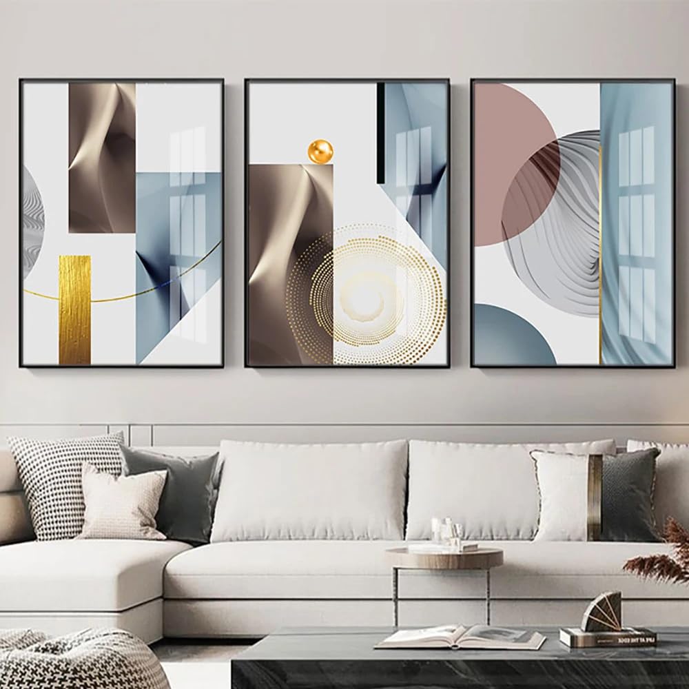 WUHBCZ Canvas Paints-Abstract Geometric Whith Pearl Posters and Prints Minimalist Art Canvas Painting Abstract Living Room Office Murals Home Decor-60 * 70cm/3PCS (No Frame)
