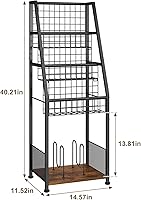 Vista 4 de Estante de Almacenamiento de Discos de Vinilo de 3 Niveles con Estante de Exhibición, Soporte de Discos de Alambre Resistente con Capacidad