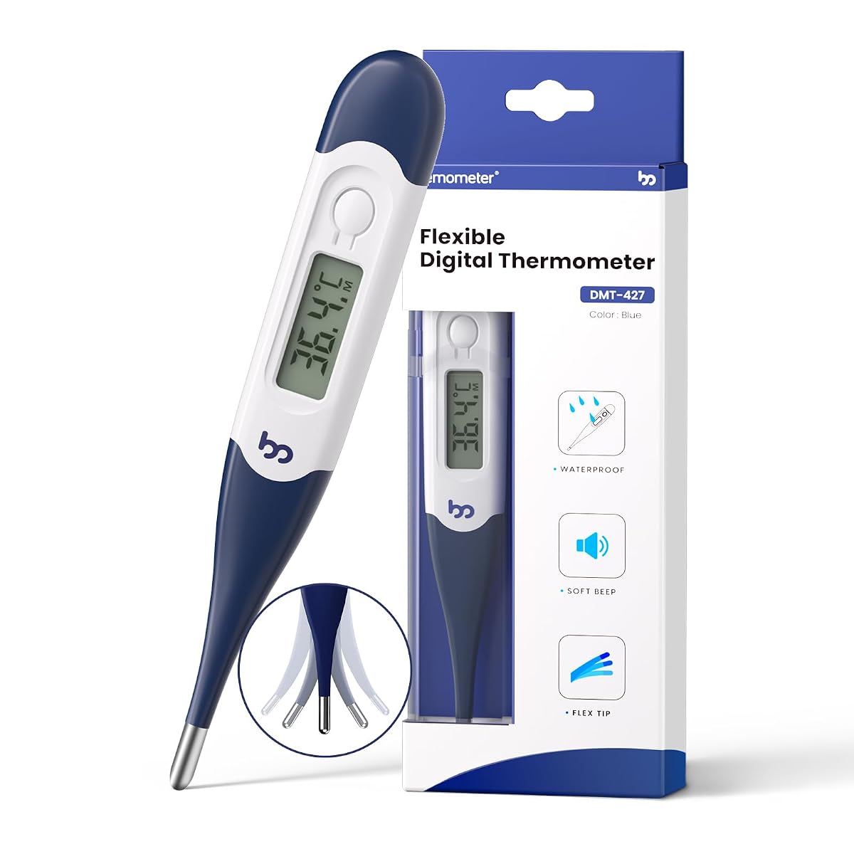 Femometer Thermometer for Adults Digital Thermometers with Flexible Tip, Fast