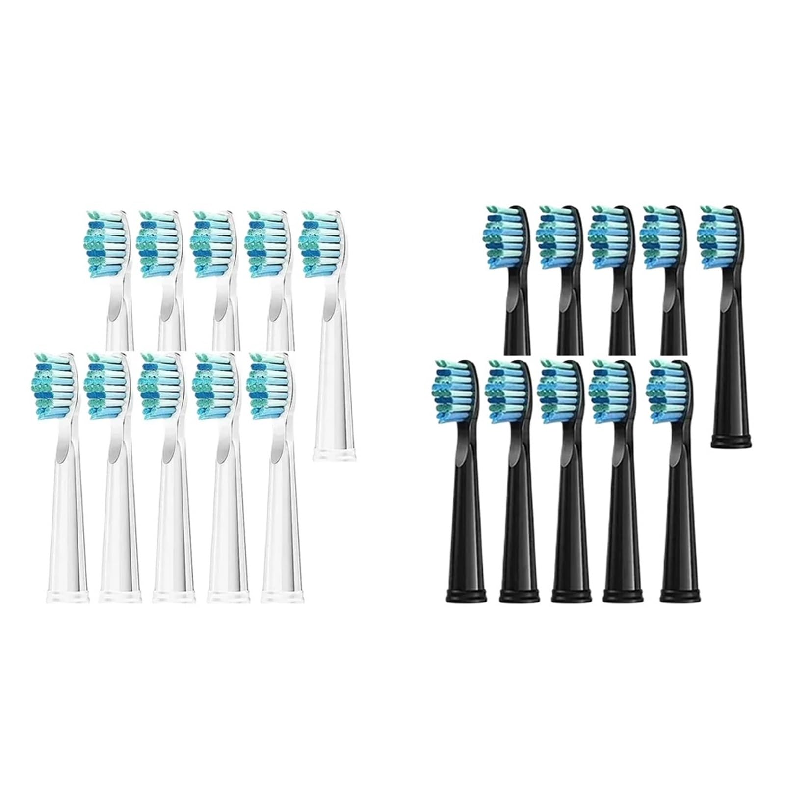 Cabezales, Compatible Con Fairywill, FW-507 FW-508 | FW-551 FW-515 FW-917 FW-959 FW-2011 FW-D1 FW-D3 FW-D7 FW-D8, cabezal en W, 5 uds(BLACK 10 WHITE 10)