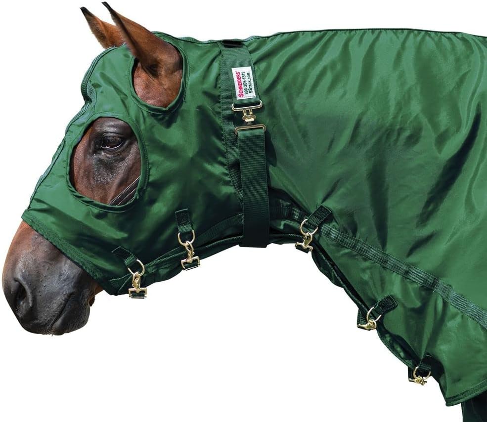 Dura-Nylon Breathable Horse Sheet Hood | Size Medium | Color Red | Matching Horse Sheet Hood | Durable Nylon | Adjustable Fit | Extra Warmth Under Winter Hoods