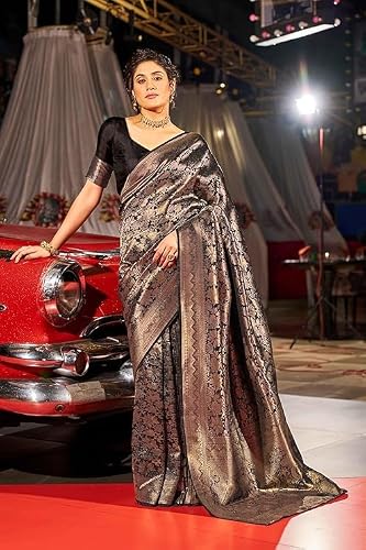 Generic brown kanjivaram silk saree – image 4