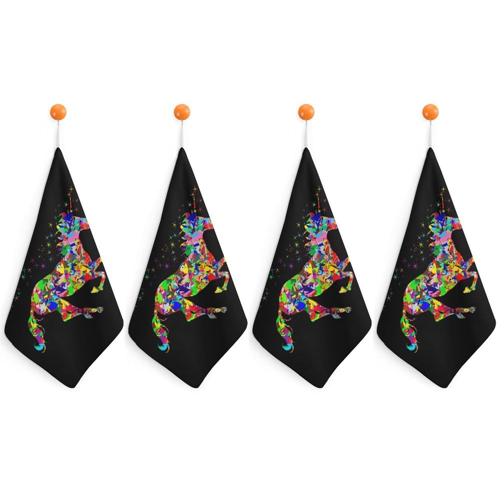 CGSBNGHA Colorful Un-icorns Rainbow Hand Towel Hanging Face Towels Cleaning Cloths Handkerchief for Bathroom Kitchen
