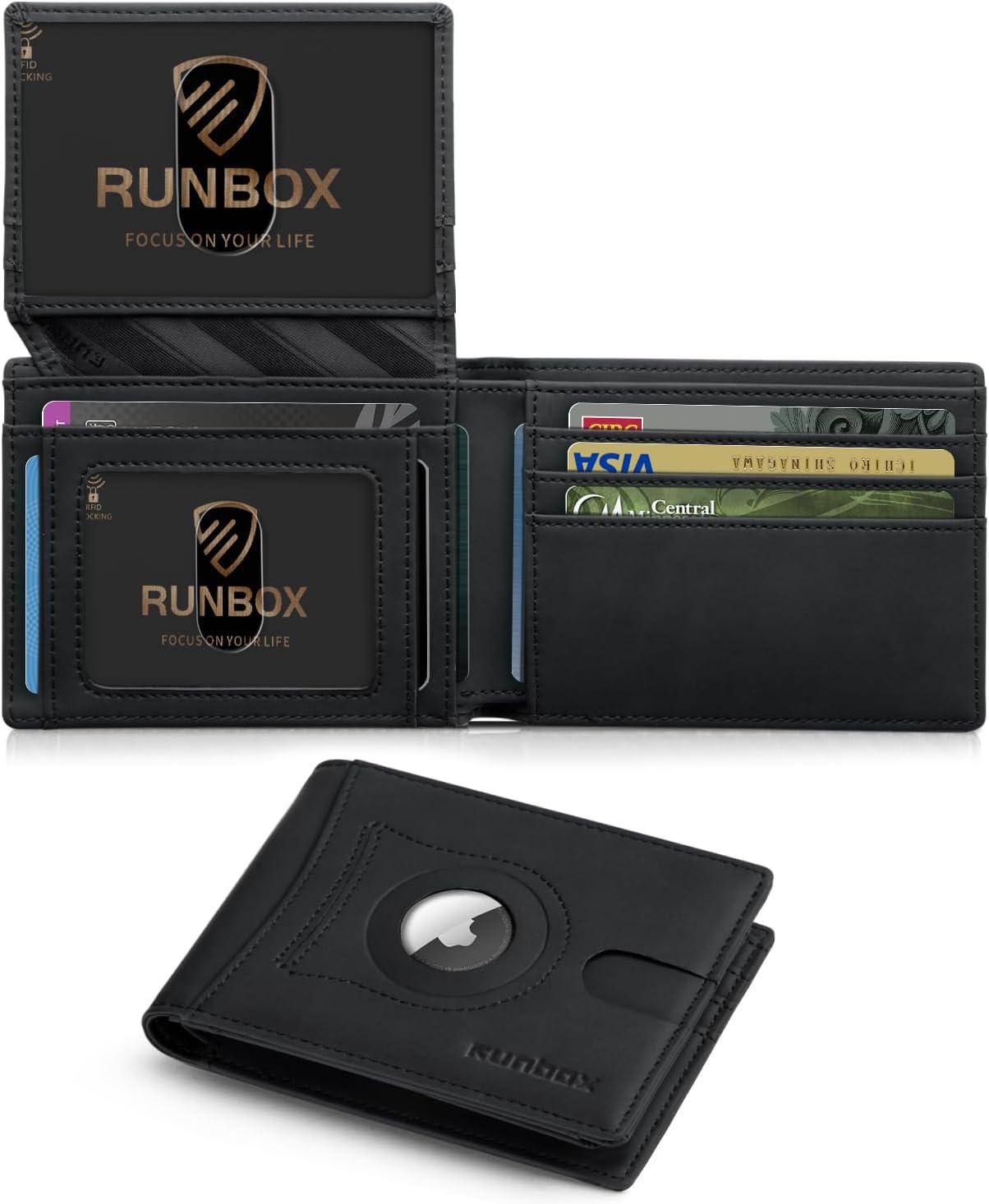 Wallet for Men Slim Rfid Leather 2 ID Window With Gift Box