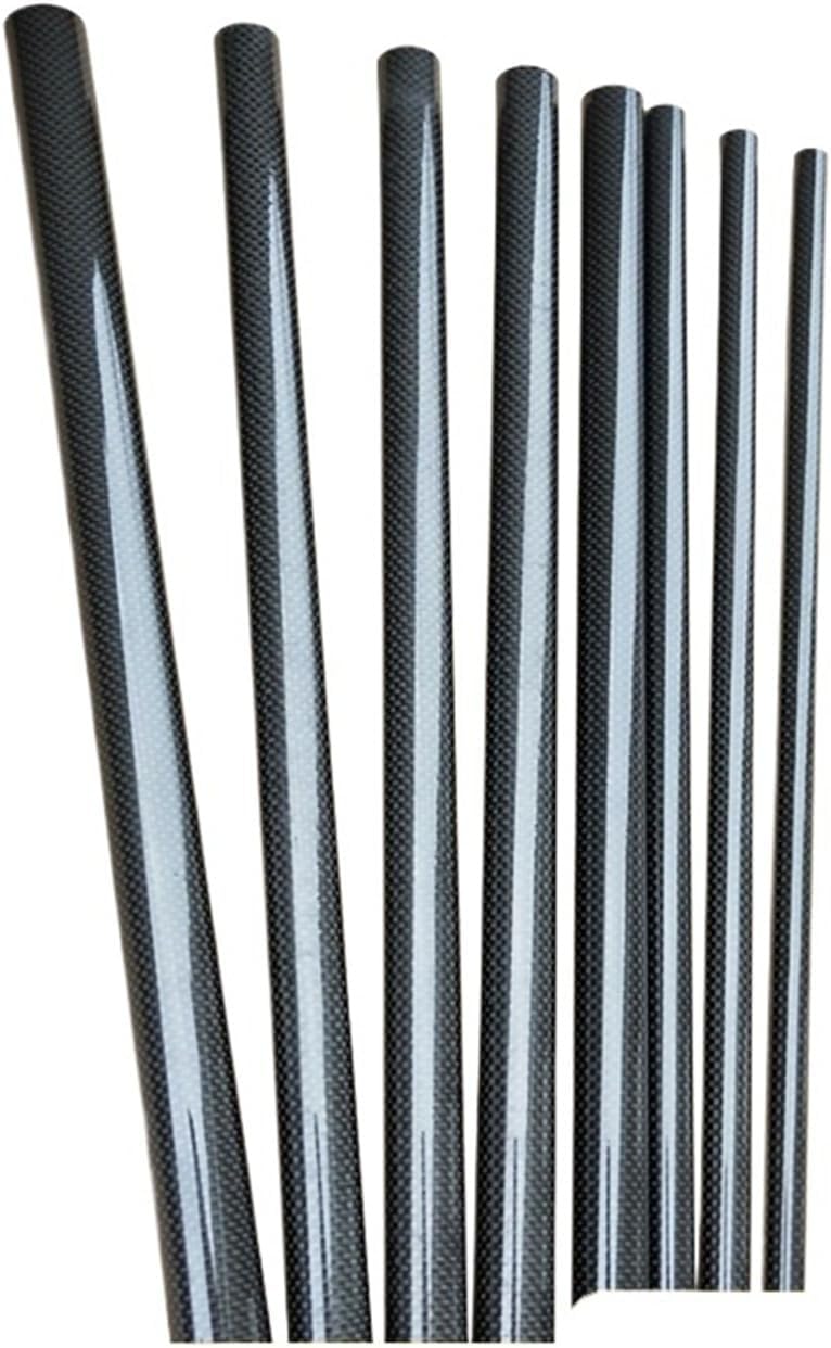 8PC Plain Glossy Carbon Fiber Tube Length 500mm(8pcs 10x8x500mm)