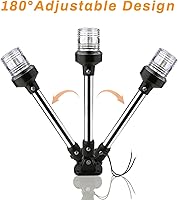 Vista 3 de Luz de Popa - Luces LED Blancas de Ancla y Bimini Top para Pontones y Barcos de Pesca, 3NM, 12-24V, 12