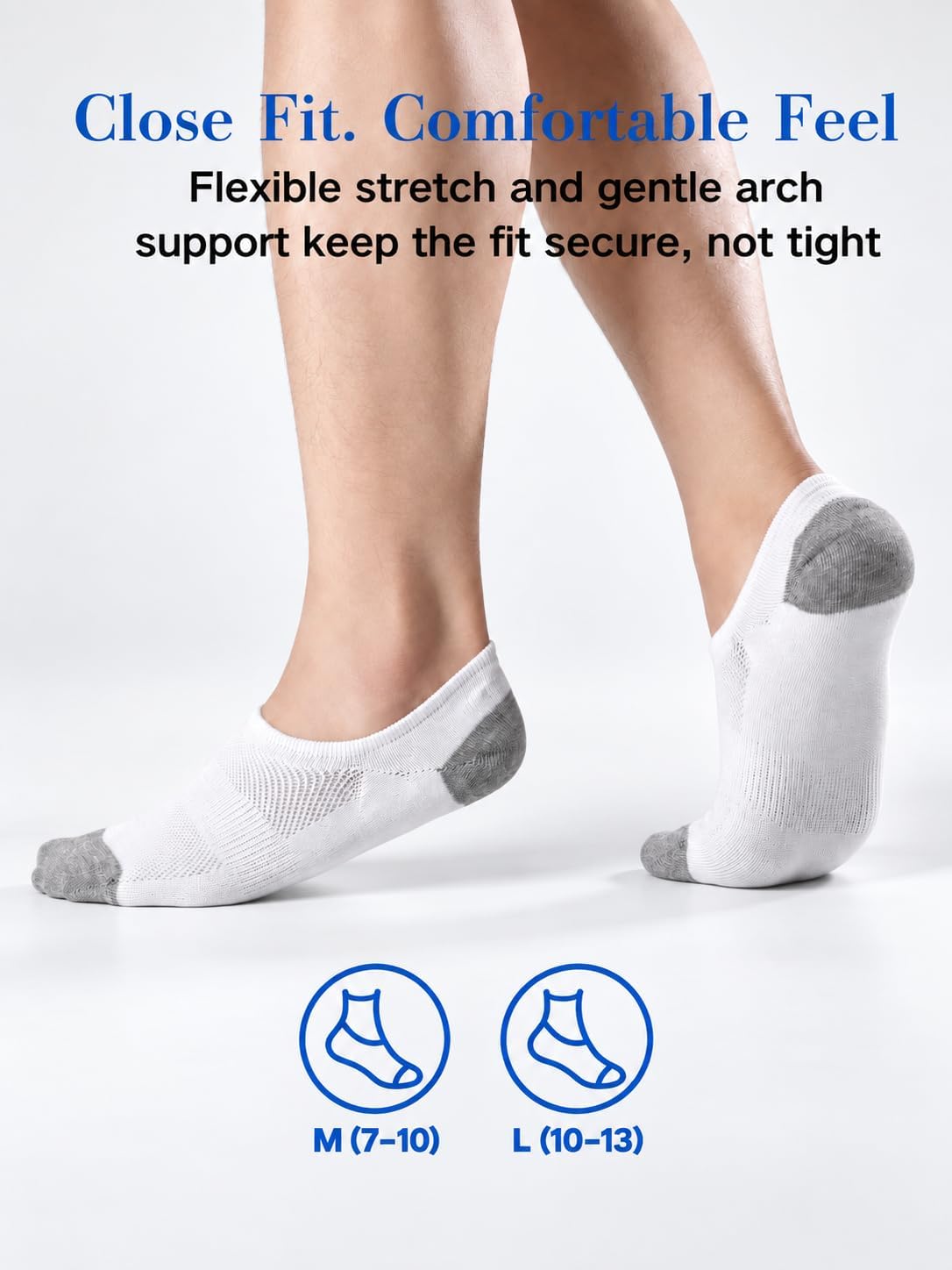 Bamboo Viscose No Show Socks Men, 6 Pairs Invisible Low Cut Sneaker Socks