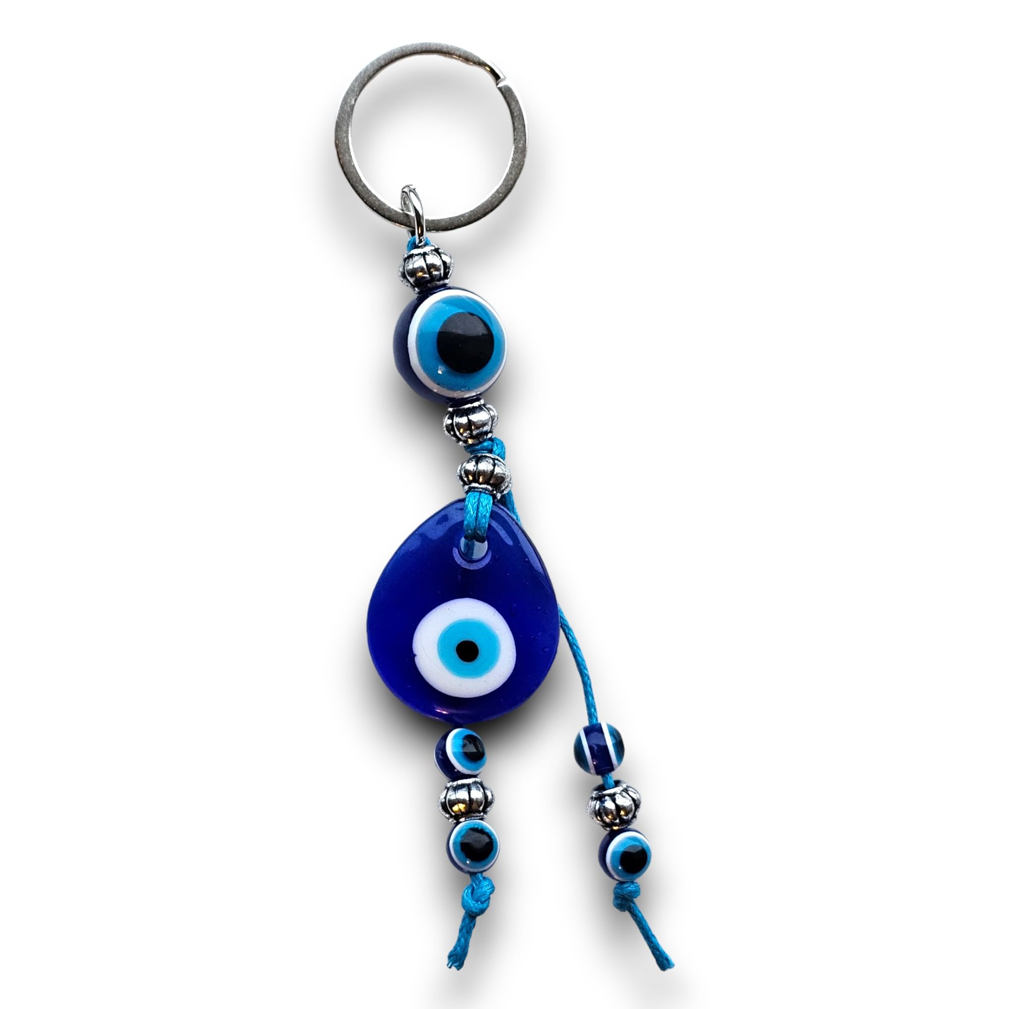 RATASK Evil Eye Keyring Keychain, Turkish Blue Evil Eye keyring charm pendant, Blue Nazar (Droplet)
