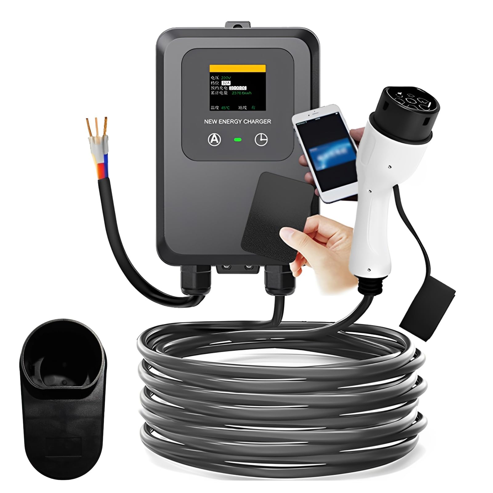 Soluzione di Ricarica Rapida EV 7KW 32A con Cavo da 10 m, Facile,C | stazione di ricarica per veicoli elettrici, resistente, per auto elettriche EV con cavo da 10 m per auto di tipo 2