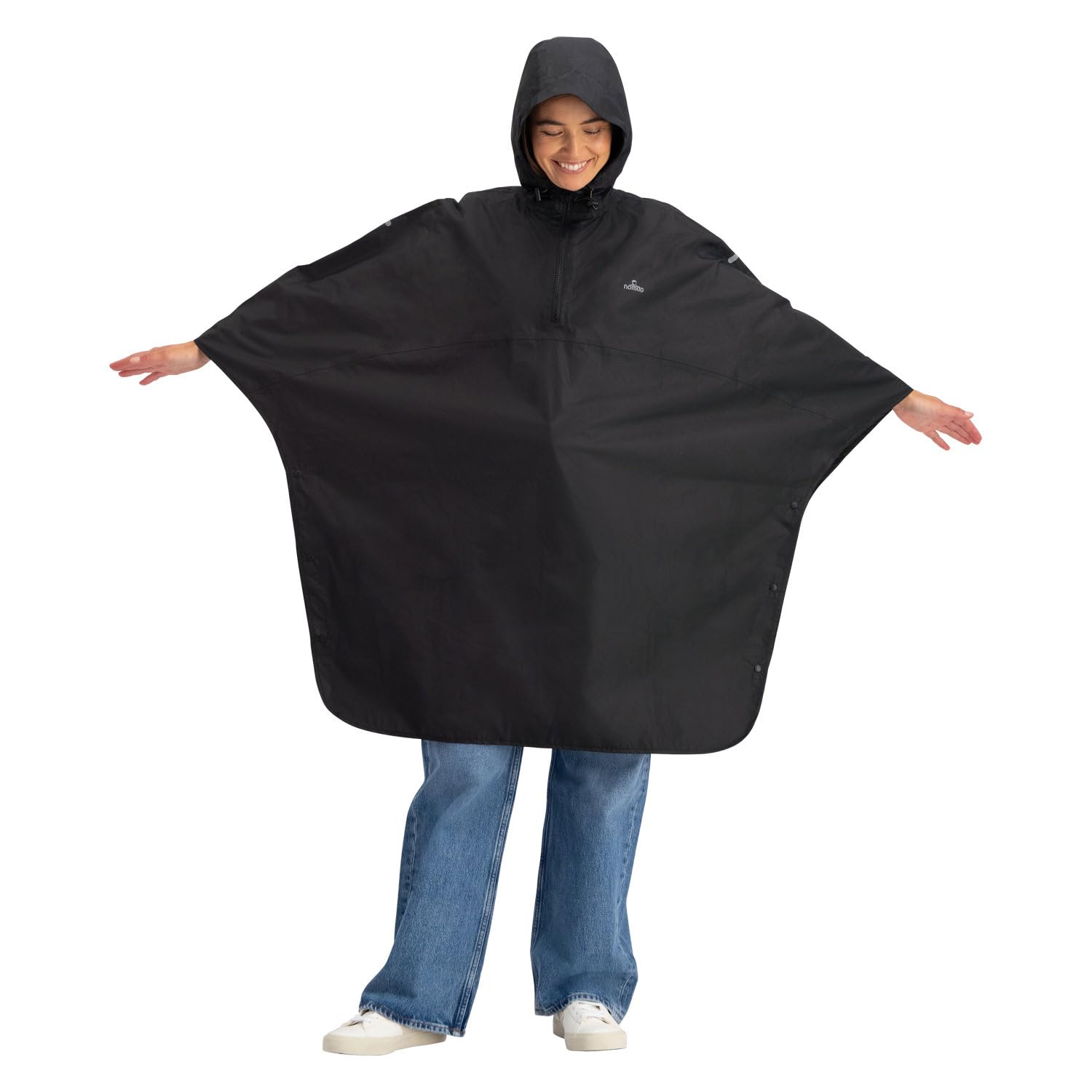 NOMAD® Premium Regenponcho Erwachsene | Wasserdicht 15.000 mm | Poncho für Damen & Herren | Einheitsgröße | Wander-/Fahrradponcho | Inklusive Aufbewahrungstasche