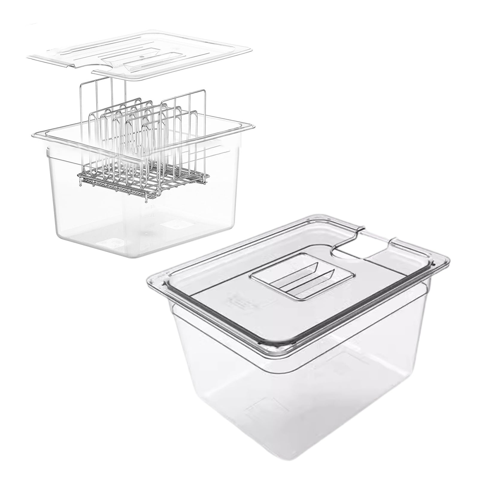 WEISUYUUS Large Capacity Slow Cook Machine Container with Clear Window Kitchen Slow Cooker Part for Easy